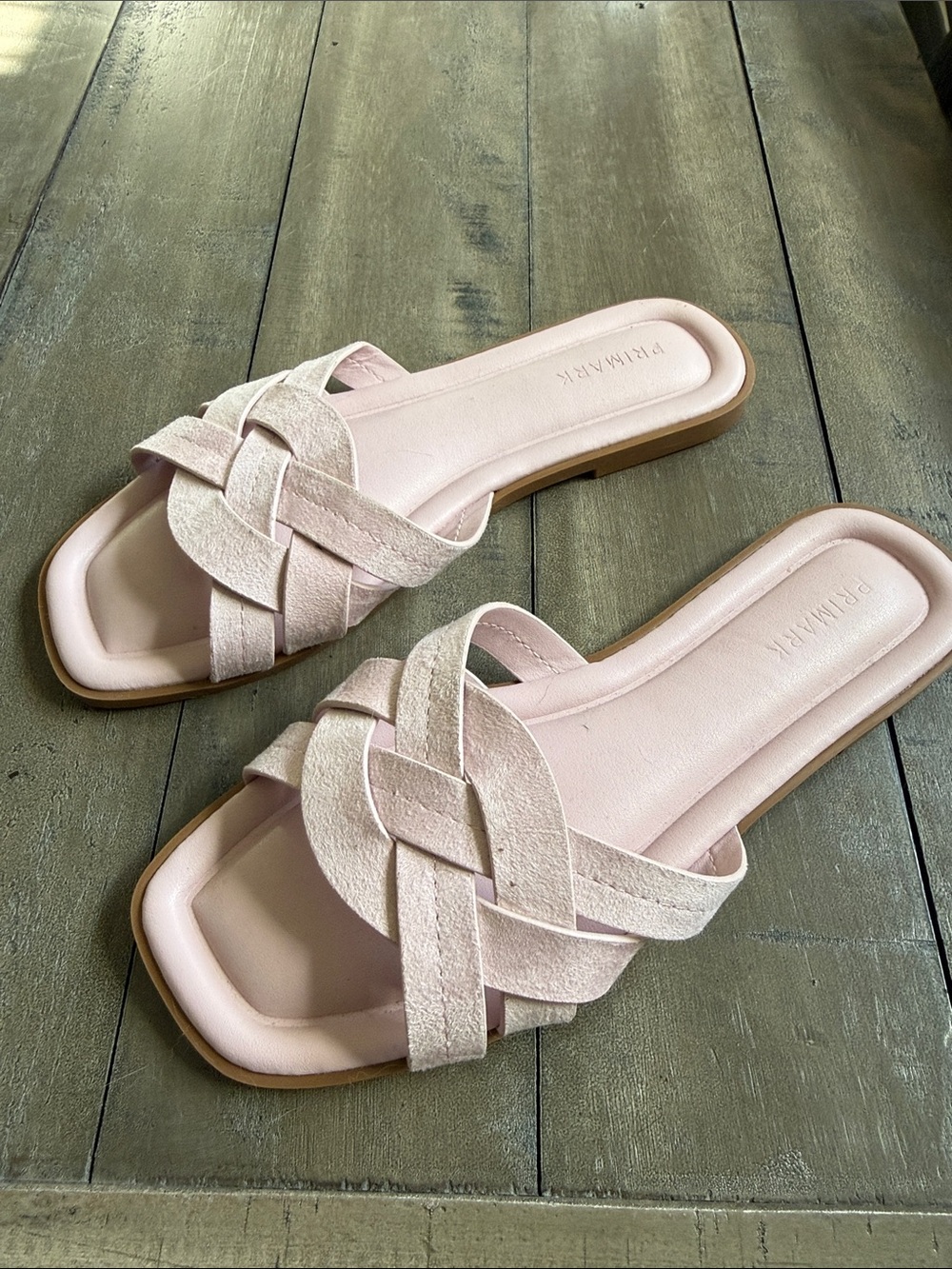 Primark Light Pink Braided Slide Sandals
